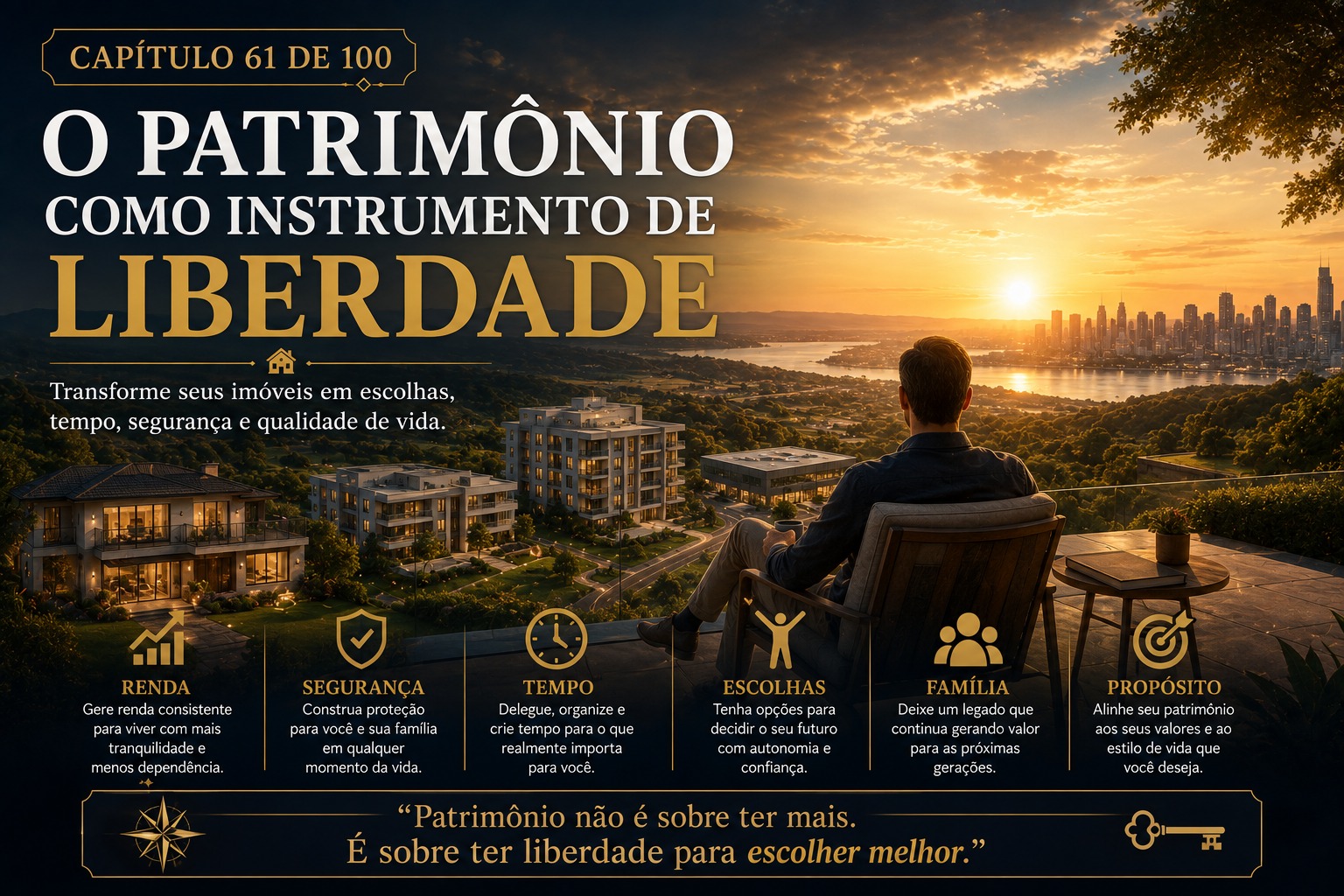 O patrimônio como instrumento de liberdade: transforme seus imóveis em escolhas, tempo, segurança e qualidade de vida